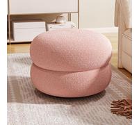 Creative Petit tabouret rond en peau d'agneau pour changer les chaussures, siège supplémentaire pour chambre à coucher, porche, bureau