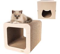 Creative Pets Griffoir pour Chat 37 x 30 x 30 cm + Maison en Carton