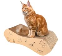 Creative Pets Griffoir pour Chat 57 x 21 x 16 cm Grattoir Chat Carton à Gratter Beige