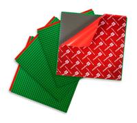 Creative QT MakerBase Green Lot de 4 blocs de construction autocollants 10 x 10 cm Plaques de base empilables Bases pour tables de jeu, murs et plus C