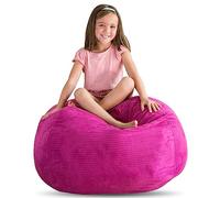 Creative QT Pouf de Rangement Animaux Peluche - Rangement de Jouets Standard pour Enfants - Disponible dans Une Vari_t_ de Tailles et de Couleurs (83.82 cm, Velours Cªtel_ Rose)