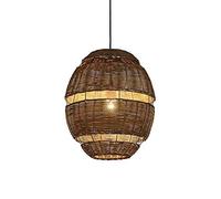 Creative Rattan Art Hanging Lamp Rattan Hollow Egg-shaped Lampshade Pendant Light Southeast Asia Retro Pendant Light E27 Antique Restaurant Coffee Garden Suspension Light