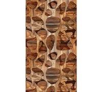 Creative, rideau imprimé motifs et formes bois poli 140x245 cm, 1 part Multicolore G