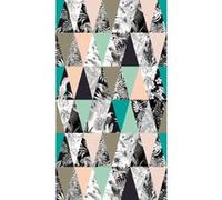 Creative, rideau imprimé motifs triangles colorés et oiseaux noir et blanc 140x245 cm, 1 part Multicolore G