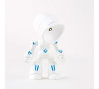 Creative Robot Lampe de table 9,5 x 5,7 x 4,5 cm, lumière d'ambiance LED sans fil, bras et pieds réglables entièrement articulés, éclairage doux pour les yeux pour bureau ou table de nuit (blanc)