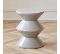 Creative Sablier Tabouret de rangement à chaussures rond en plastique multifonction pour chambre à coucher, salon, balcon, salle de jeux, entrée (triple couche, gris clair)