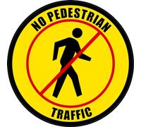 Creative Safety Supply Panneau de sol « No Pedestrian Traffic » (jaune avec | Autocollant de sol en vinyle de qualité industrielle pour communication visuelle en intérieur