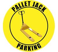 Creative Safety Supply Panneau de sol « Pallet Jack Parking » (jaune) (30,5 | Autocollant de sol en vinyle de qualité industrielle pour communication visuelle en intérieur