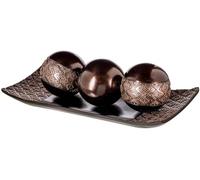 Creative Scents Dublin Ensemble plateau et boule marron - Décoration de table d'entrée - Plateau décoratif pour salle à manger, bol décoratif pour décoration de maison