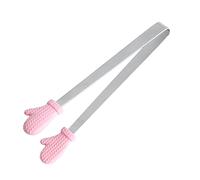 Creative Small Pince en silicone avec poignée et pince en silicone en acier inoxydable Creative Kitchen Gadgets pour bonbons, glaçons, épices MxG775