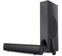 Creative Stage Barre de Son 2.1 canaux avec Caisson de Basses pour TV, Ordinateur et écran ultrawide, entrée Bluetooth/TV Arc/AUX, t