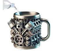 Creative Steel Mug - Cup de style moteur, thé à café de nouveauté | Drinkware Mornware Morning Afternoon Profitation, isolate Workshop Garage Studio Mug With Home Cafe Travel Working Étudier Fonctionn