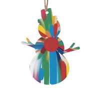 Creative Strokes Lot de 2 pendentifs en bois en forme de bonhomme de neige pour arbre, mur et porte - Style vintage
