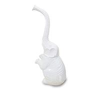 Creative Toilette en céramique Porte-balais Salle de Bains WC à Poils Doux Elephant Amovible Longue poignée de Brosse de Toilettes (Color : White)