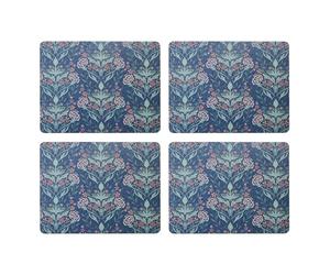 Creative Tops Arts & Crafts Set de 4 Sets de Table rectangulaires imprimés Bleus, Dos en liège, résistants à la Chaleur et aux Taches, protègent Les Surfaces jusqu'à 120 °C