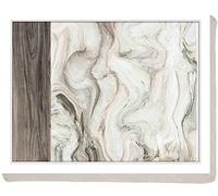 Creative Tops C000317 Plateau avec coussin Motif marbre blanc et bois Blanc/gris 44 x 34 cm