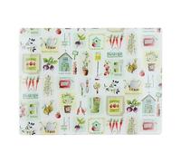 Creative Tops Herb Garden Glass Work Surface Protector, planche à découper multifonctionnelle en verre trempé, planche de service au motif d'herbes aromatiques, 40 x 30 cm