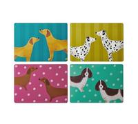 Creative Tops Lot de 4 grands sets de table légers de haute qualité, imprimé chien, antidérapants, résistants à la chaleur et aux taches, dos en liège, faciles à nettoyer, pour cuisine et coin repas