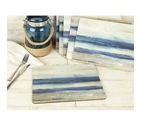 Creative Tops Set de 4 Sets de Table en Bois, Vue Abstraite sur l'océan, Dos en liège, 30 x 22,8 cm, Bleu/Gris