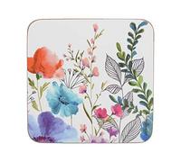Creative Tops « Meadow Floral » sous-Verres imprimés avec Dos en liège, carrés, Multicolores, 10,5 cm, Lot de 4