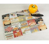 Creative Tops Everyday Home Protection de Surface de Travail rétro en Verre pour Petit déjeuner, Multicolore, 30 x 40 x 0,8 cm