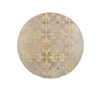 Creative Tops Set de 4 Sets de Table Ronds avec Dos en liège, 29 cm, Sets de Table avec Dessins imprimés dorés, doré/Gris