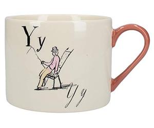 Creative Tops V&A Nonsense Alphabet Tasse en céramique à collectionner avec poème imprimé « Y… » 430 ml - Blanc/rouge