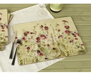Creative Tops Wild Field Coquelicots Premium, Ensemble de 4 Sets de Table avec Envers en liège, 40 x 29 cm (15,75" x 11,5")