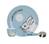 Creative Tops Wild 'Les Petits explorateurs' Ensemble de Petit-déjeuner pour Enfant avec boîte de Rangement, Porcelaine, Bleu/Blanc, 19 x 19 x 1.5 cm