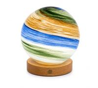 Creative Touch Terra Azure Lampe de table planétaire LED tactile à intensité variable Lumière froide à chaude rechargeable USB-C Lampe de chevet sans fil 15 cm