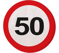 Creative Traffic Sign Fête D'anniversaire Serviettes (Lot De 20) - 50e Anniversaire