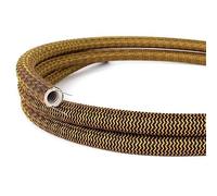 Creative-Tube, diamètre 20 mm, recouvert de tissu RZ24 effet soie Gold et Black, gaine de câble malléable