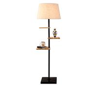 Creative Veal Pole Lamp with 3 Tray Tables Modern Standing Light with Marble Base & Fabric e LED Floor Lamp for Warm Ambiance & Home Decor
