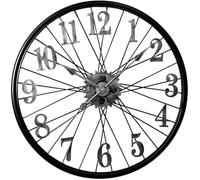 Creative Vélo Forme de Roue Horloge Murale en Métal Vintage Grand Salon Horloges Suspendus Horloge Intérieur Moderne Décor À La Maison Horologe, C57 Argent