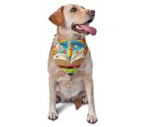 Creative World Of Colorful Pencil Printed Graphic Pet Triangle Scarf For Dogs & Cats Adjustable Cute Pet Bandana for & Photo Shoots