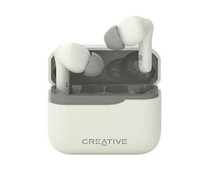 CREATIVE Zen Air Plus Écouteurs légers sans Fil avec Bluetooth Le Audio, Suppression Active des bruits Hybrides, Mode ambiant, jusqu'à 32 Heures d'autonomie Totale, 6 micros avec ENC (Crème)