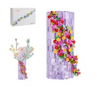 CreativeBlocker 10280 Lot de 473 blocs de construction pour vase, transparent, violet, kit de montage pour bouquet de fleurs, une grande décoration