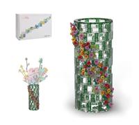 CreativeBlocker Ensemble de briques pour vase, Kit DIY transparent pour montage de vase vert modèle, Kit d'affichage pour bouquet de fleurs 10280, Une grande décoration (473 pièces)