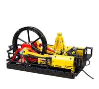 CreativeBlocker Kit de construction de moteur - Cylindre offset à 90° - Machine à vapeur - Kit de modélisation - Boîte de vitesses - Jouet - Excellent cadeau pour les amateurs de technologie (1367