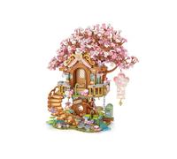 CreativeBlocker Mini kit de blocs de construction, maison d'arbre, blocs de construction de serrage, arbre en fleurs de cerisier, maison d'arbre, mini blocs de construction, scènes de rue, blocs de
