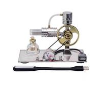 CreativeBlocker Moteur Stirling Modèle adulte - Moteur Stirling en métal - Fonctionne avec lampes à alcool - Machine à vapeur modèle L - Boîte d'expérimentation scientifique - Cadeau scientifique