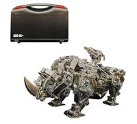 CreativeBlocker Puzzle 3D en métal DIY Rhinocéros 3D - Kit de construction pour adultes - Figurines d'animaux - Kit de bricolage - Kit de modélisme - Décoration steampunk - Cadeau pour Noël et