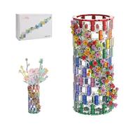 CreativeBlocker Vase en briques de construction, à faire soi-même, transparent, arc-en-ciel, modèle de jouet, kit de visualisation pour bouquet 10280, une grande décoration (473 pièces)
