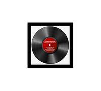 CreativePF [lp12.5x12.5bk-w] Cadre d'affichage pour album vinyle LP avec insert en verre mat blanc et support mural