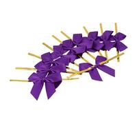 Creativery Lot de 10 nœuds en satin de 5 cm - Couleurs résistantes et lavables - Avec fil amovible - Nœuds cadeaux prêts à être utilisés pour décorer, bricoler, coudre, coller - Violet