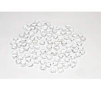 Creativery Lot de 100 pierres décoratives en PVC et acrylique en forme de cœur de 1,2 cm, Résine acrylique Plastique, klar / transparent