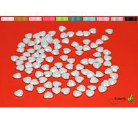 Creativery Lot de 100 pierres décoratives en PVC et acrylique en forme de cœur de 1,2 cm, Résine acrylique Plastique, weiß