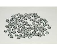 Creativery Lot de 100 pierres décoratives en PVC et acrylique en forme de cœur de 1,2 cm, Résine acrylique Plastique, silber / grau 077