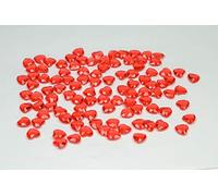 Creativery Lot de 100 pierres décoratives en PVC et acrylique en forme de cœur de 1,2 cm, Résine acrylique Plastique, rot 250 (14)