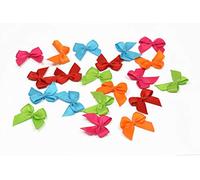 Creativery Lot de 20 nœuds en satin 2,5 x 3 cm Couleur unie Nœuds décoratifs pour mariage baptême communion (mixte orange)